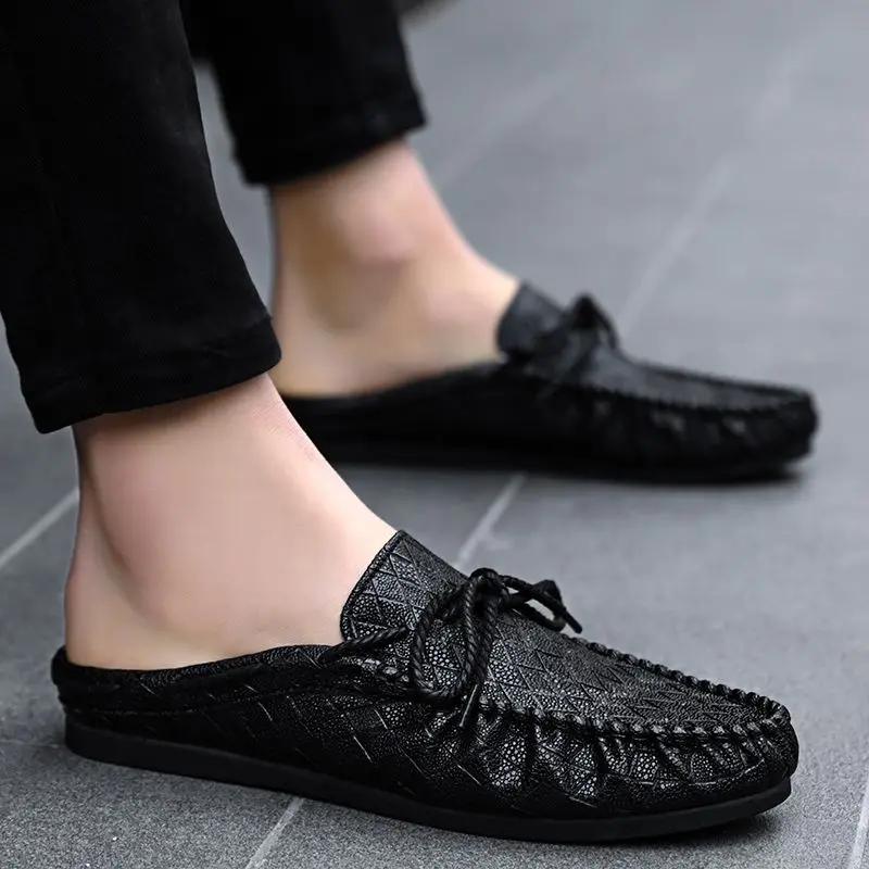 Herresko Mules Slides Halv 2024 Mote Herre Tøffel Flat Stil Klakker Gummi Sommer Salg Y2k Designer Luksus Komfortabel
