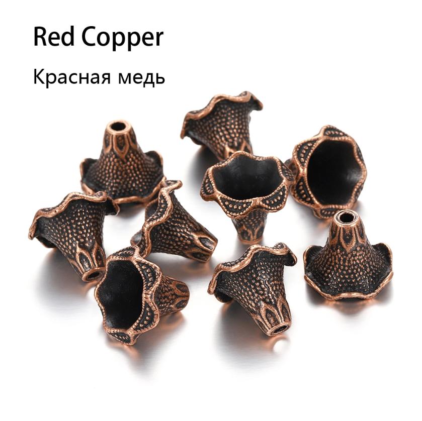 4Style 2Pcs/Lot Alloy Hollow Flower Beads Caps End Cap Connectors for DIY Earrings Jewelry Findings Making Component Accessroies