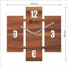 Stojící cihlový design 12 palcové ručně vyráběné stylové elegantní analogové dřevěné nástěnné hodiny do obývacího pokoje, haly, ložnice, kanceláře, jako dárek, asijské červené texturované dřevo