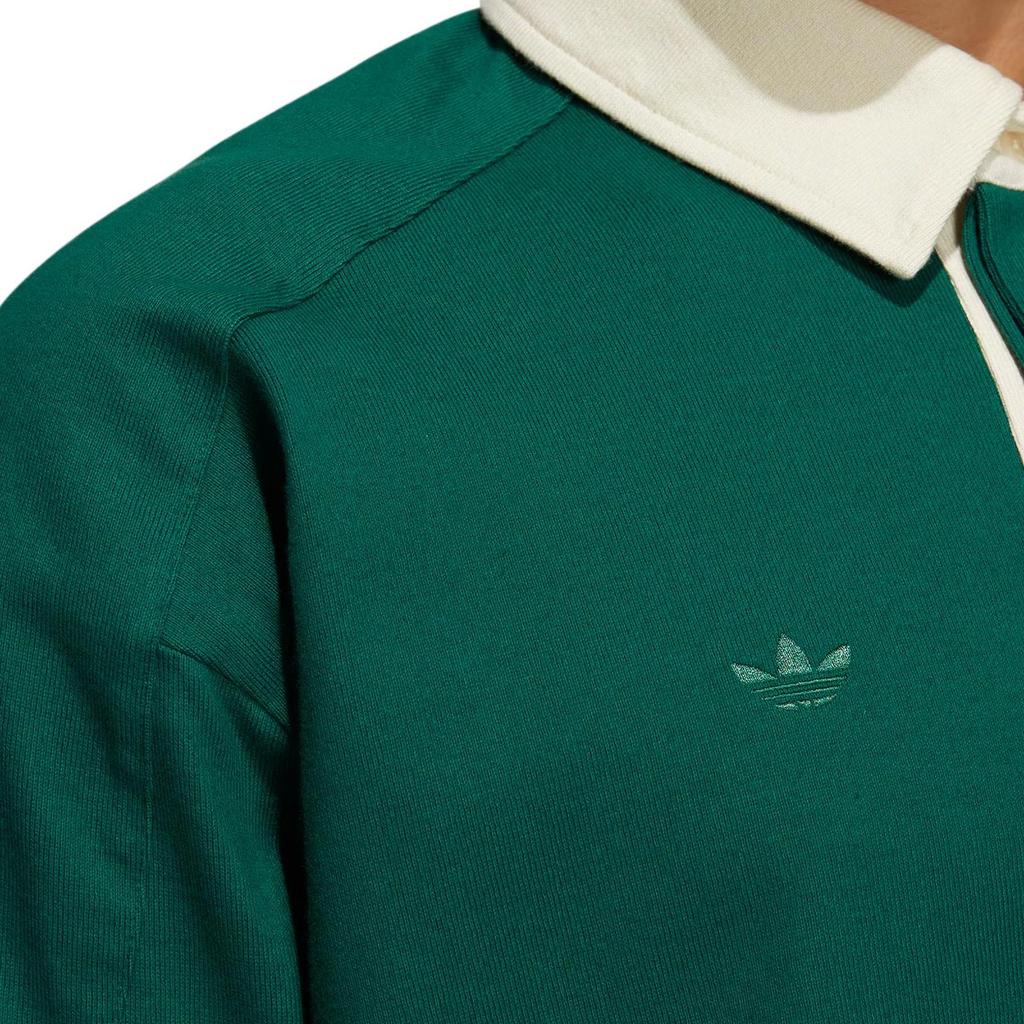 Adidas Originals Trefoil Anti-University Zip-Up Long Sleeve Polo Shirt Men Tops Dark-Green HY7236