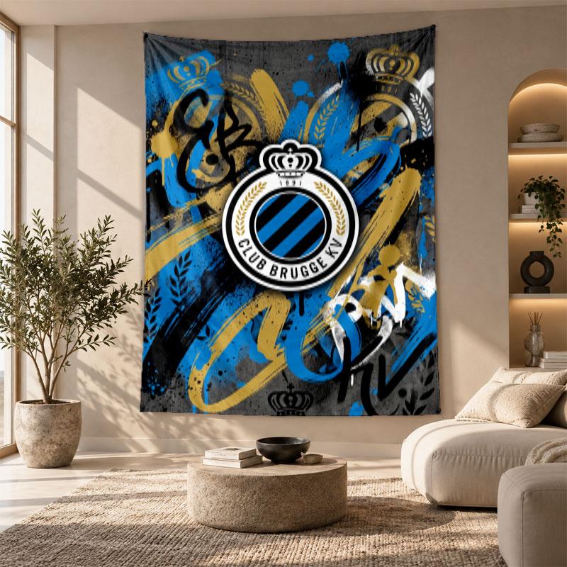 Dekoratives Wandbild, Wandkunst mit Aufdruck des FC Brügge, Leichte Wanddekoration für Schlafzimmer-Hintergrund