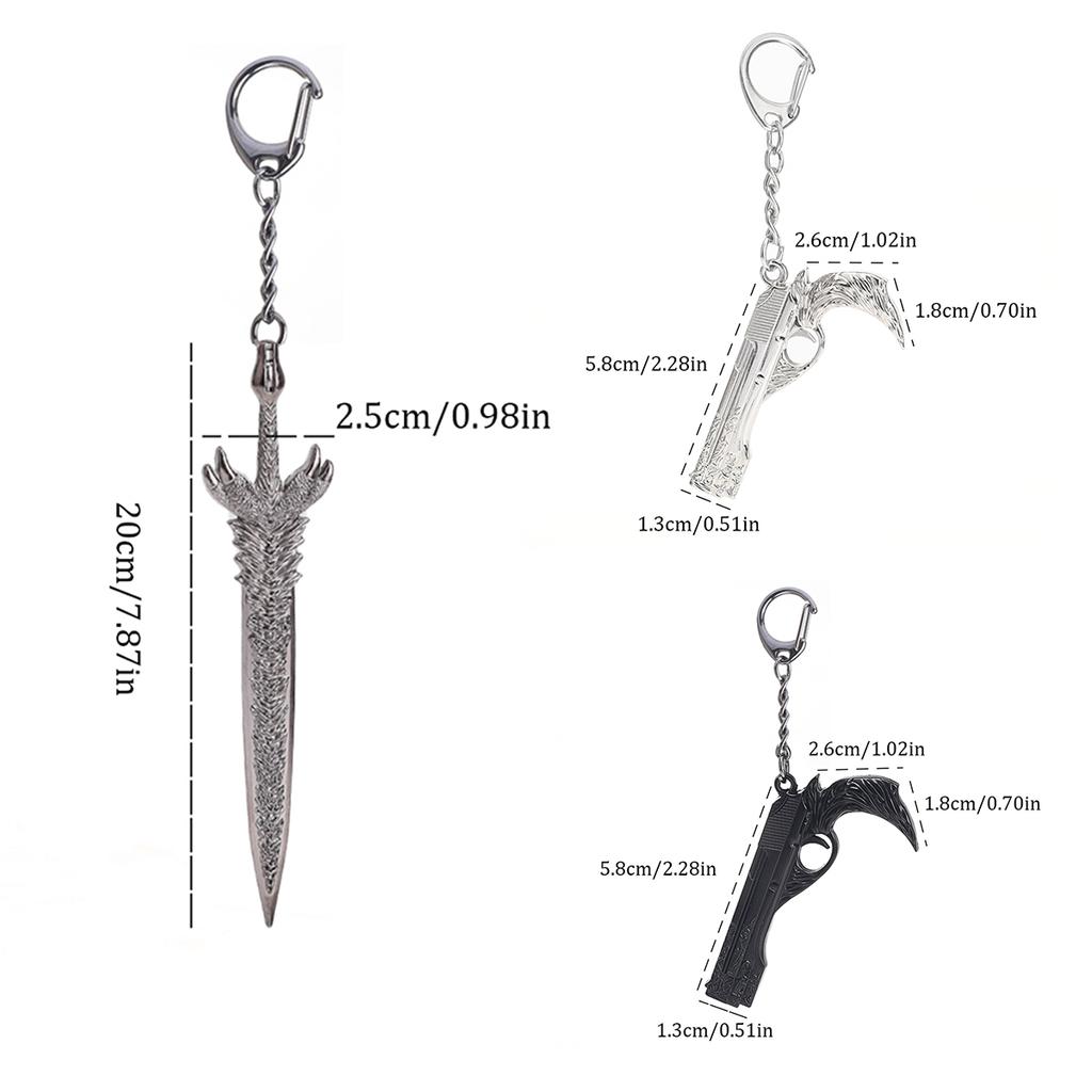 20cm Demon Sword Dante Model Keyring Devil Cry Devil Cry 5 Game Same style Keyring Game Fan Collectibles Men Women Jewelry Gift