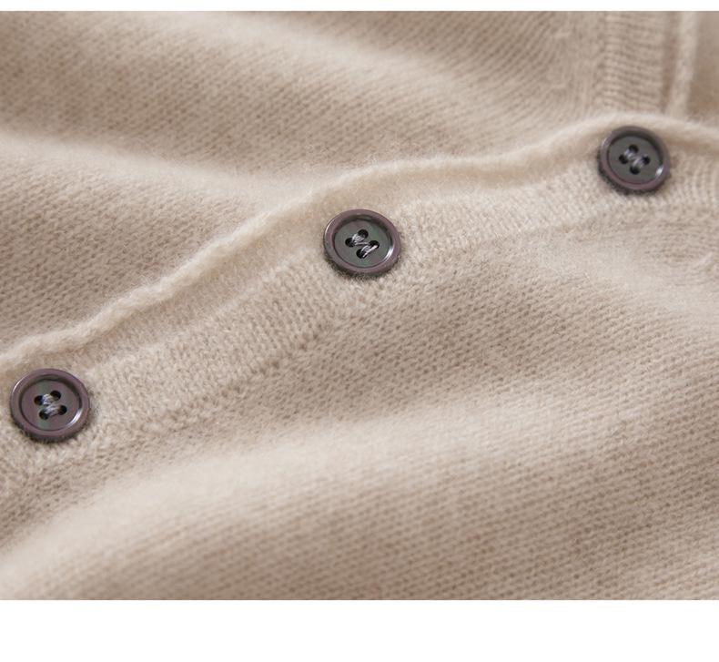 Women's Pure Cashmere Round Neck Loose Fit Sweater with Rolled Edge