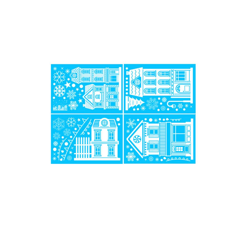 Jul Fönsterdekaler PVC Statisk Dekal Älg Snöflinga Julgran Glasfönsterfilm för Köpcentrum Hemdekoration Dekal