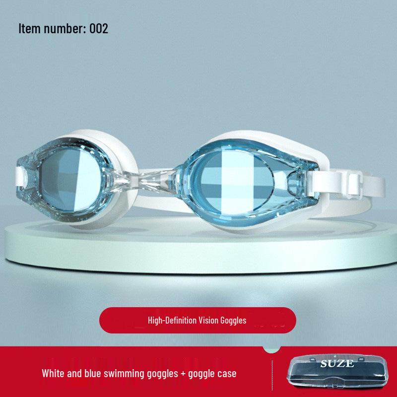 High-Definition, Anti-Fog, Waterproof Swimming Goggles with Earplugs for Adults