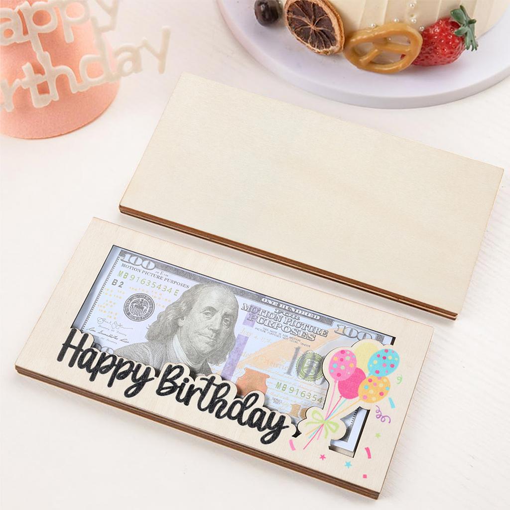 Birthday Wooden Wallet  Birthday Cash Wallet Gift Happy Birthday Party Decoration Kids Adult Birthday Party Supplies Favor