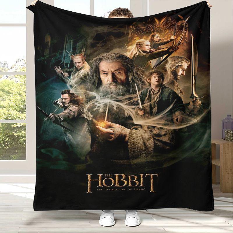 Retro L-Lord of The Rings H-Hobbit Flannel Blanket,Ultra Soft Warm Plush Throw for Home Bedroom Bed Sofa Cover Office Picnic