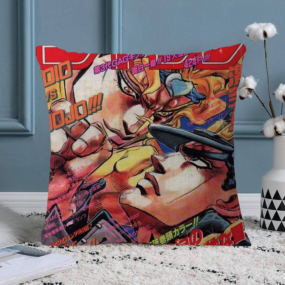 

JoJos Bizarre Adventure Retro Anime Personalized Pillow Dust Cover Bedroom Party Decoration Pillowcase Birthday Children Gift 30x30 cm