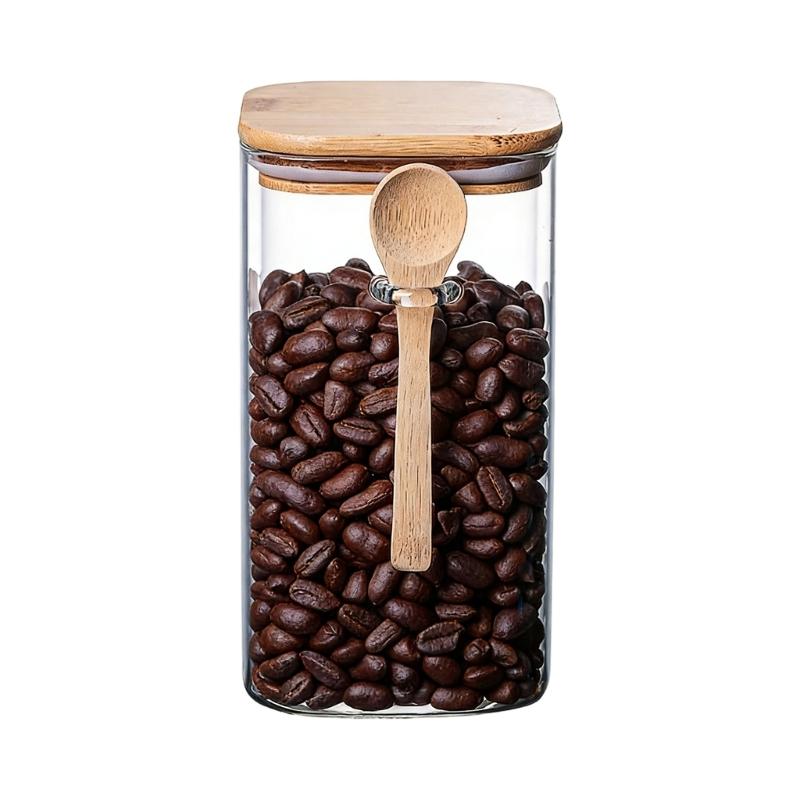 652F Minimalists Designs Acrylic Storage Jar with Lid Airtights Seal for Coffee Snacks