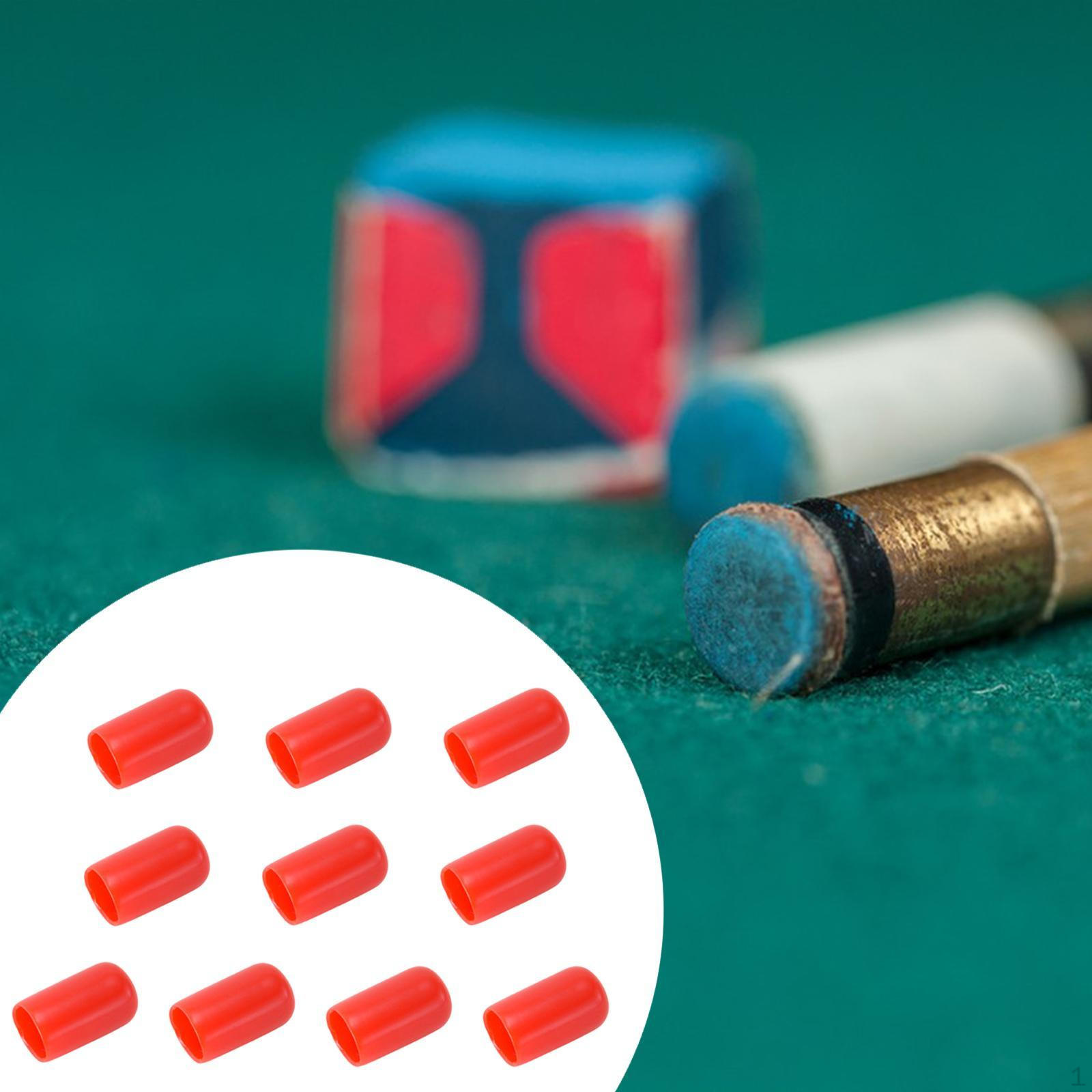 

10 шт. Защитные накладки на наконечники для бильярдного кия, нижние крышки для наконечников для бильярдного кия, портативная бильярдная кия 10 mm Red