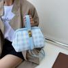 Urban simple contrasting color clip bag plaid fashion arm bag new trendy texture shoulder messenger bag