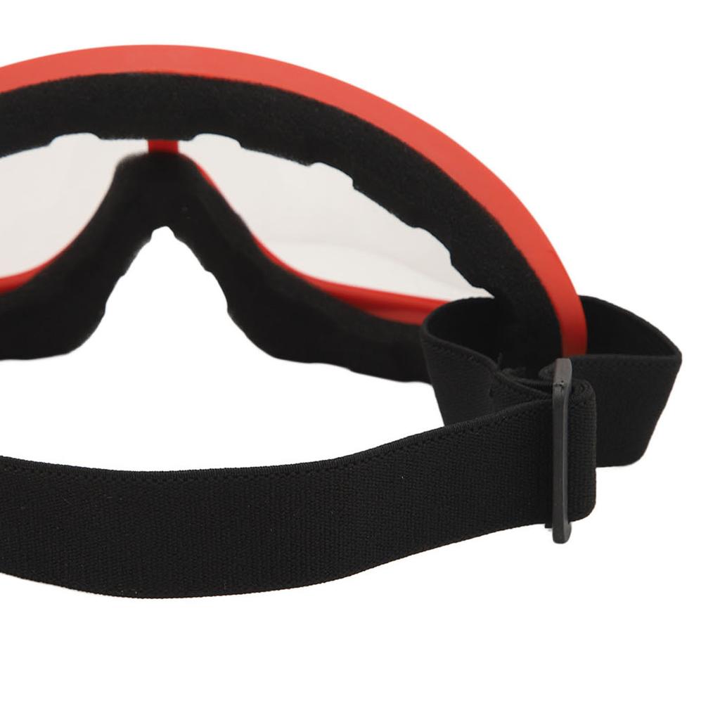 Ski Goggles PC Transparent Lenses UV Protection Windproof Adjustable Headband Snowboard Glasses for Men Women Red Frame