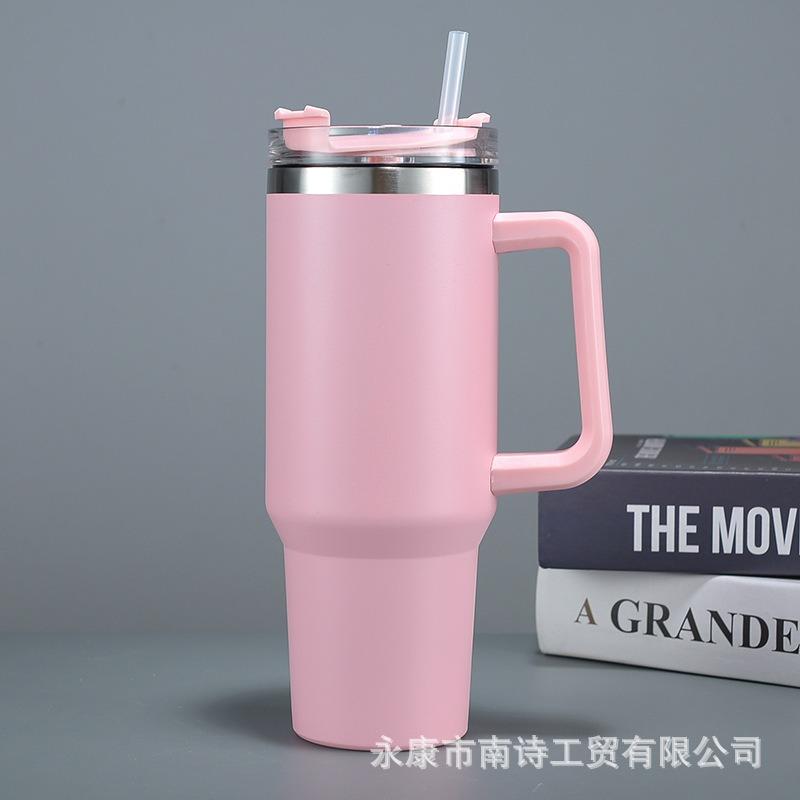 40oz Stainless Steel Insulated Water Bottle With Handle Drinking Cups Keeps Cold Tumbler With Lid Straw Mug for Summer Outdoor