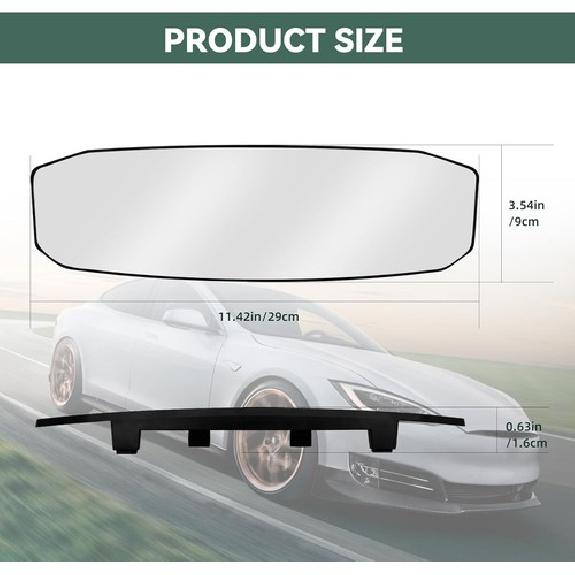 12''x3.5'' Großer Rückspiegel, Blendfreier Panoramischer Weitwinkel Rückspiegel
