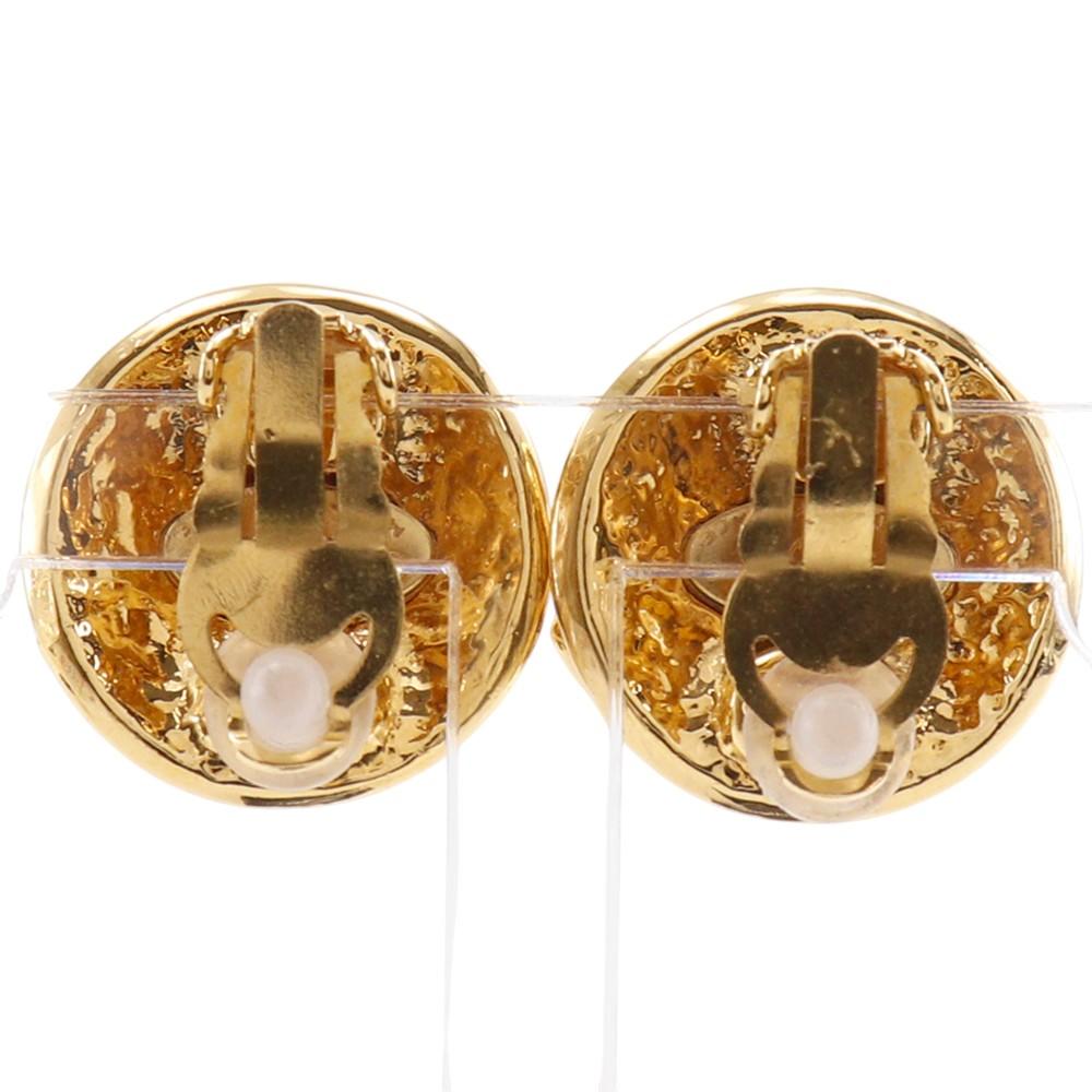 CHANEL COCO Mark Earring vintage Plated Gold 21.1g Women Used