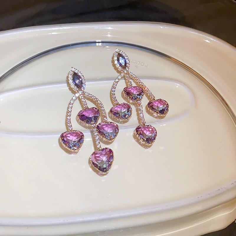 

Женские серьги GemChic, серьги-гвоздики с иглами, вставленными в цветы циркония, серьги-капли с кисточками, милые изысканные серьги, подарок на день рождения, Рождество