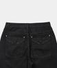X Container Grunge Pocket Flare Denim Pants (Black)