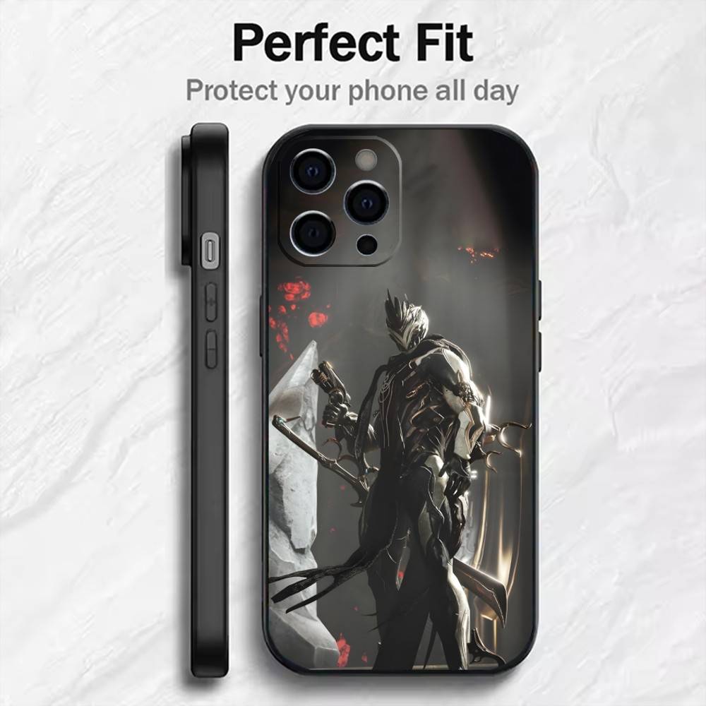 Game W-Warframe High-definition Printing Phone Case For iPhone17,16,15,14,13,12 Plus,Max Soft Silicone Black Cover