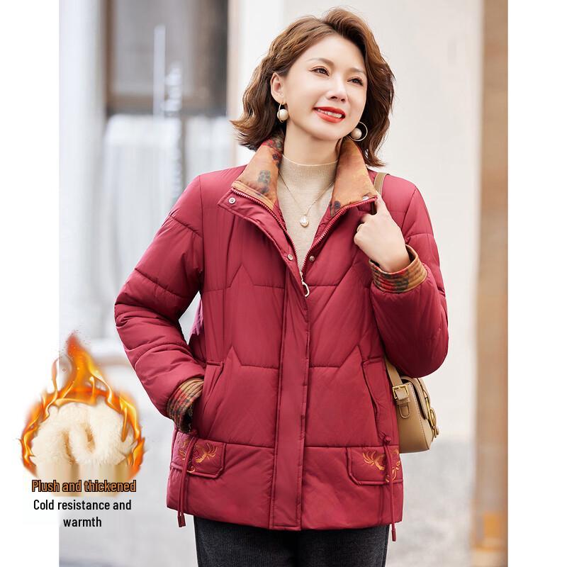 Pasit Women's New Chinese Style Embroidered Winter Cotton Jacket