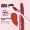 Clubday 6 Pcs Lip Liner and Liquid Lipstick Set, Smooth Matte Finish Long Lasting Lip Contouring Makeup Gift Box