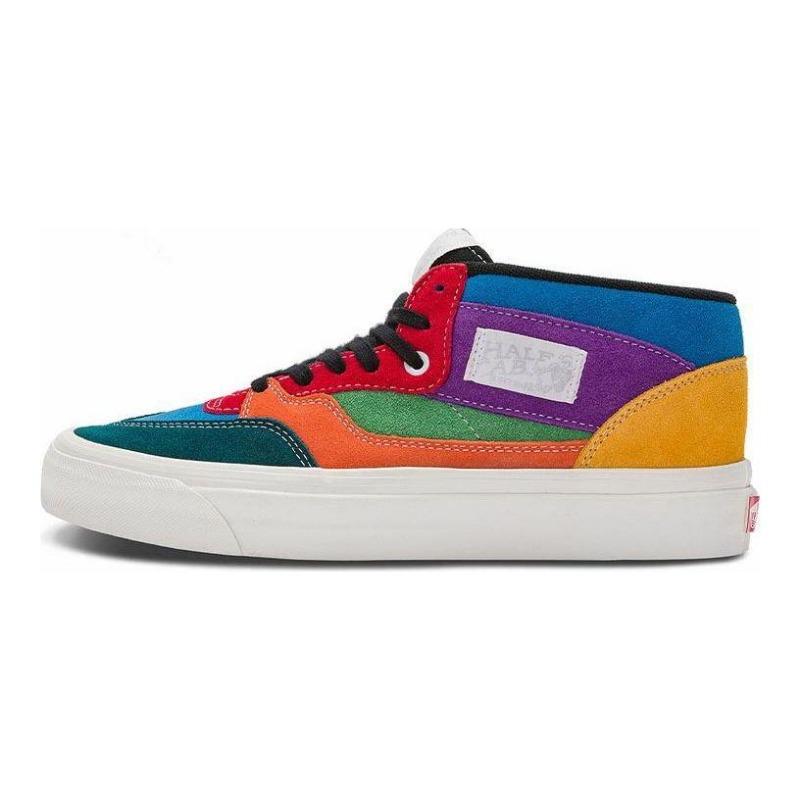 Vans Half Cab 33 DX unisex mid-top leather skate shoes blue orange purple VN0A5KX6448 36
