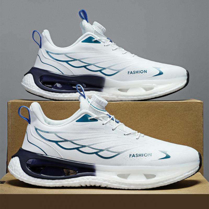 Sneakers heren leer nieuw schokabsorberend ademend popcorn zachtzool papa schoenen ultralichte hardloopschoenen