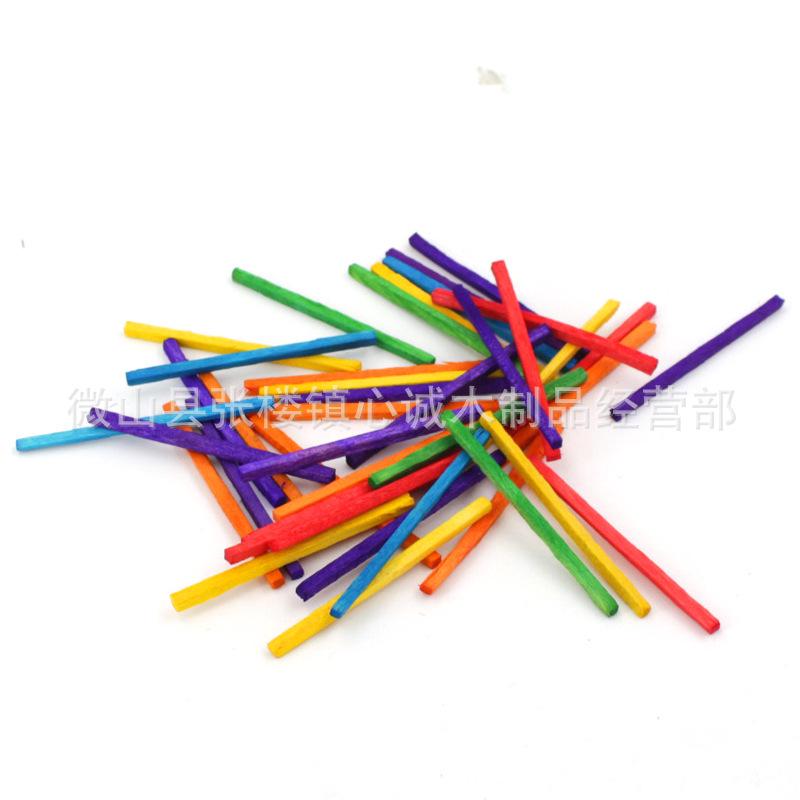 Colorful Wooden Matchsticks for Kids' Crafting and Counting