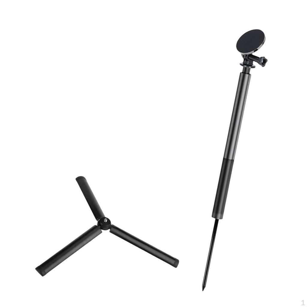 Golf Monopod Phone Holder Aluminum Alloy with Ground Stake Smartphone Mount Selfie Rod for Training