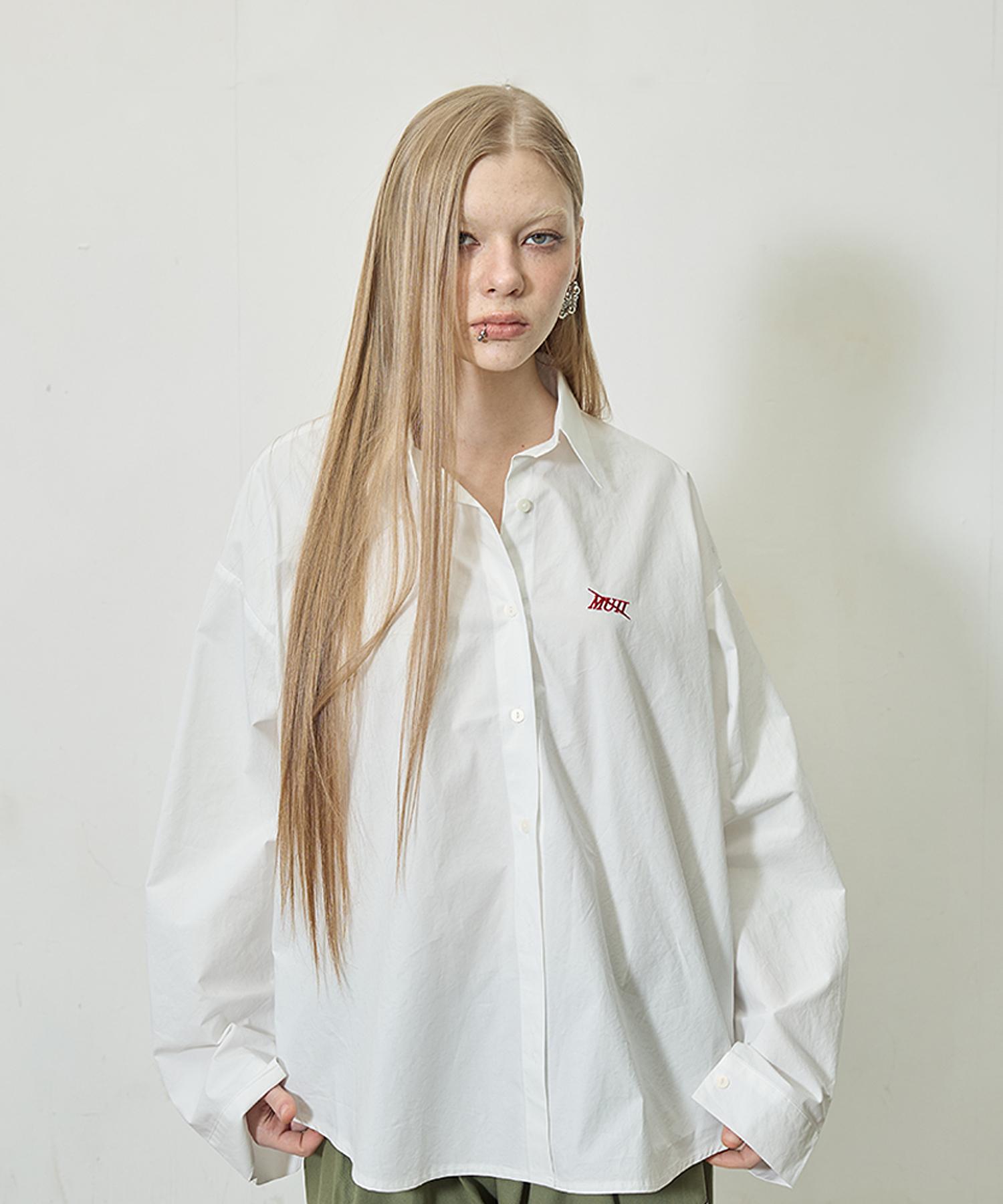 Mutlet Wide Lettering Paper Shirt / Ivory Free