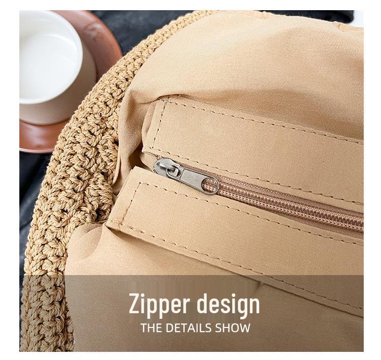 Women's Large Capacity Straw Woven One-Shoulder Crossbody Tote Bag - Versatile, Fashionable, Summer Commute Essential