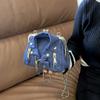 Personalized Small Clothes Bag 2025 New Korean Version Fashion Rivet Trend Single Shoulder Women's Clip Buckle Crossbody Small Square Bag Pu