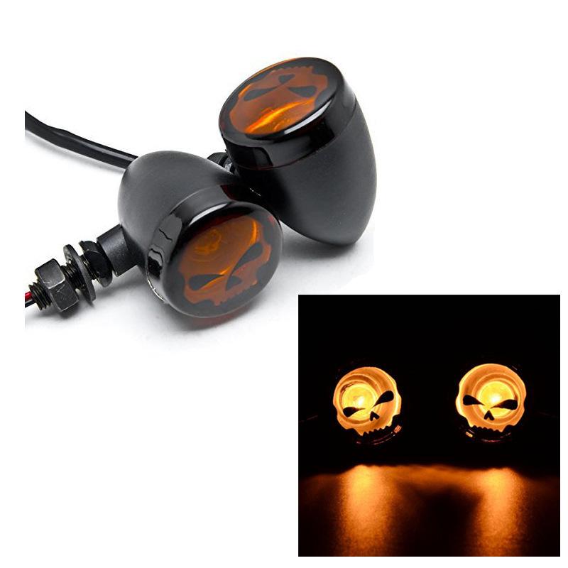 Motorcycle Led Turn Signal Light 12V 10mm Amber Flashing Lamp Front Rear Blinker LED Turn Signal Lights For Halley Cafe Race