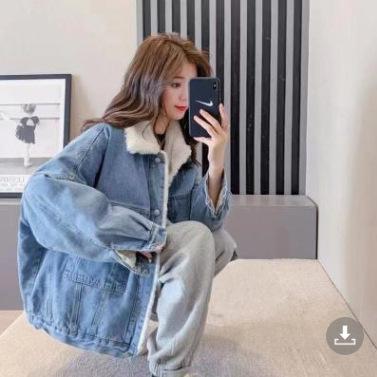 Damen Kapuzen-Jeansjacke mit langen Ärmeln Locker geschnitten Cropped Truckerjacke Koreanischer Pendlerstil Einreihiger Jean-Mantel