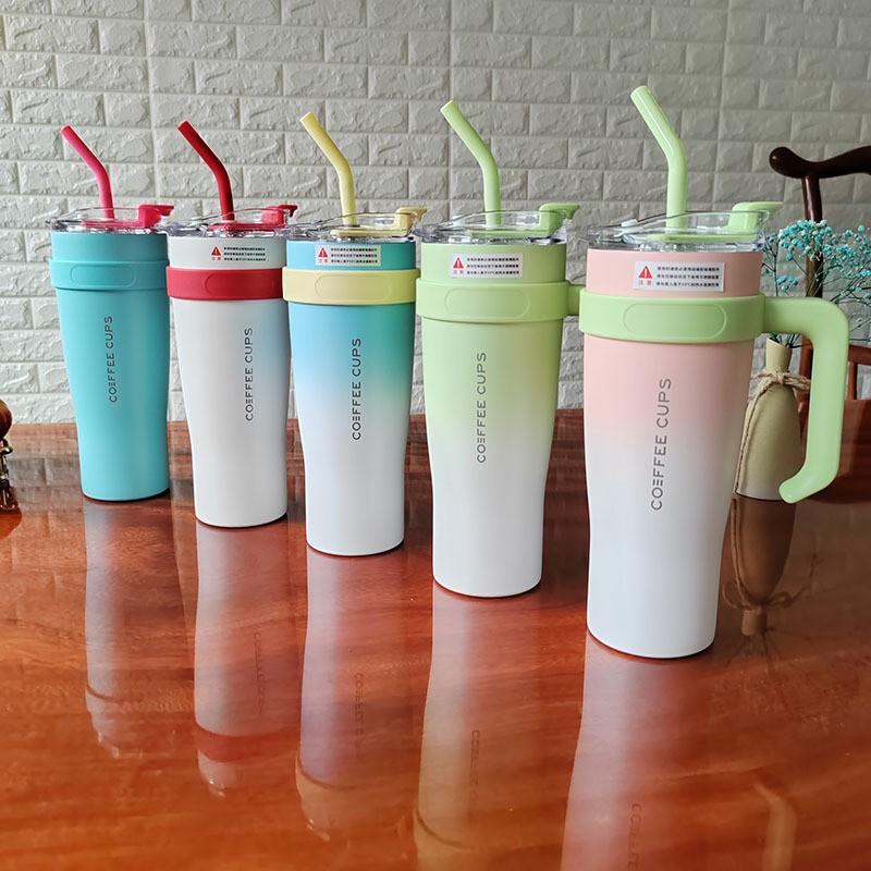 Big Mac Thermal Cup 40oz/1180ml Large Capacity Car Coffee Cup Stainless Steel Insulated Water Bottle Vacuum Flask With Straw