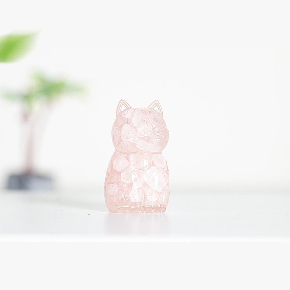 

Фигурка кота из смолы и кристалла с ручной работой в технике Resin Art для декора дома и в качестве подарка Style A