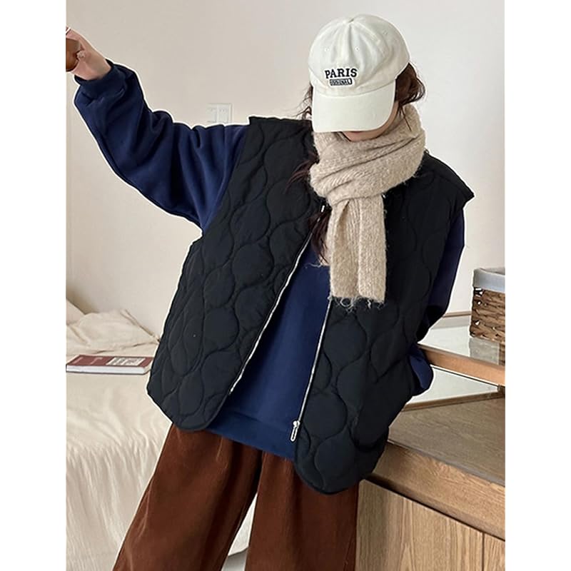 [AILITI] Quilted Vest Ladies Autumn/winter Sleeveless Coat Lightweight Jacket Light Outerwear Tops All Seasons Cold Protection Warm Commute Commuting