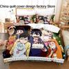 3Pcs Blue Exorcist Anime Bedding Set 3D Print Shonen Manga Duvet Cover Pillowcases For Teens Fans Room Decor Gift Bedding Set