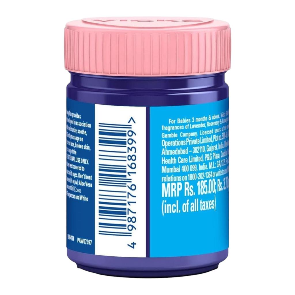 Vicks BabyRub 50 ml Babypflegebalsam zur Beruhigung und Entspannung Sanfte Säuglingspflege Massage-Salbe 1er-Pack