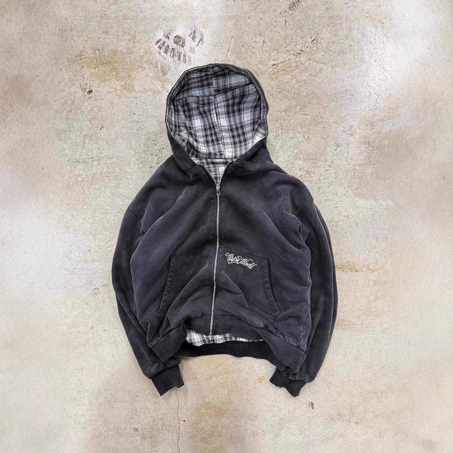 Pánska módna mikina na jeseň 2025, kockovaná, jednofarebná, všestranná L