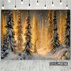 2D-Ebene 1 Stück Winterwunderland Schnee Wald Hintergrundstoff geeignet für Winterparty Dekoration ZL