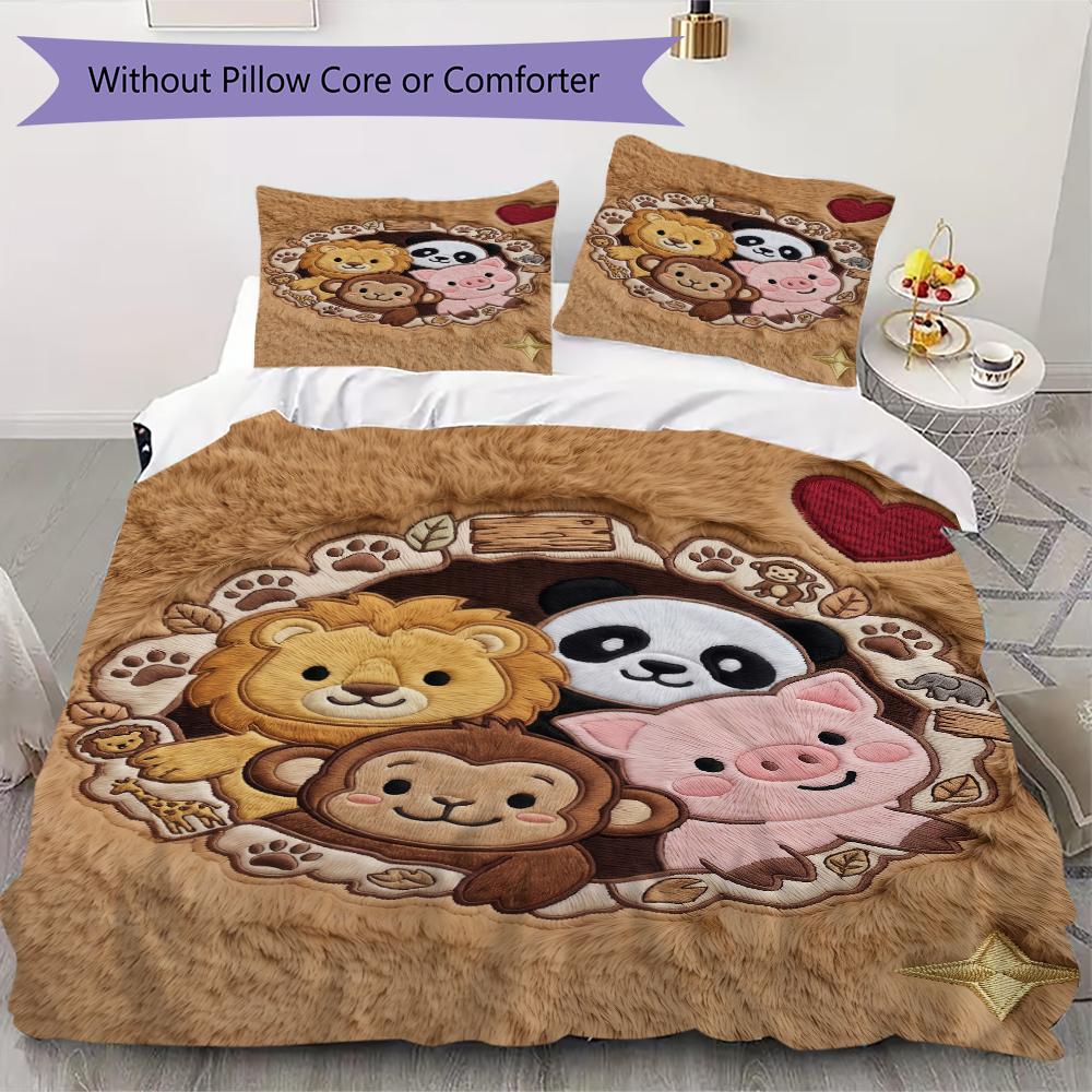 

Cute animals Pattern Bedding uilt Set uilt Cover Pillowcase Home Decoration Birthday Gift (1 * duvet cover + 28 * pillowcase without core) 135x200cm