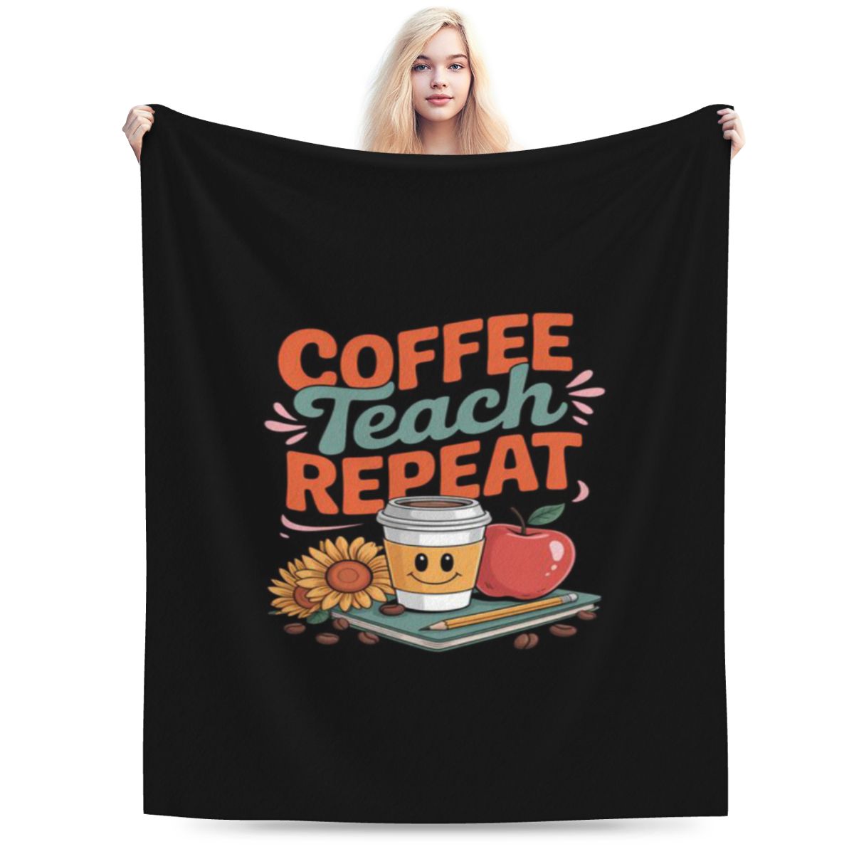 

Coffee Lovers Cute Teacher Back To School Custom Comfortable Decorate Home An UltraSoft Micro Fleece Blanket 75x100cm 30x40in