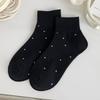 Solid-colored Cotton Socks, Women's Short Socks, Summer Trendy Polka Dot Women's Boneless Boat Socks