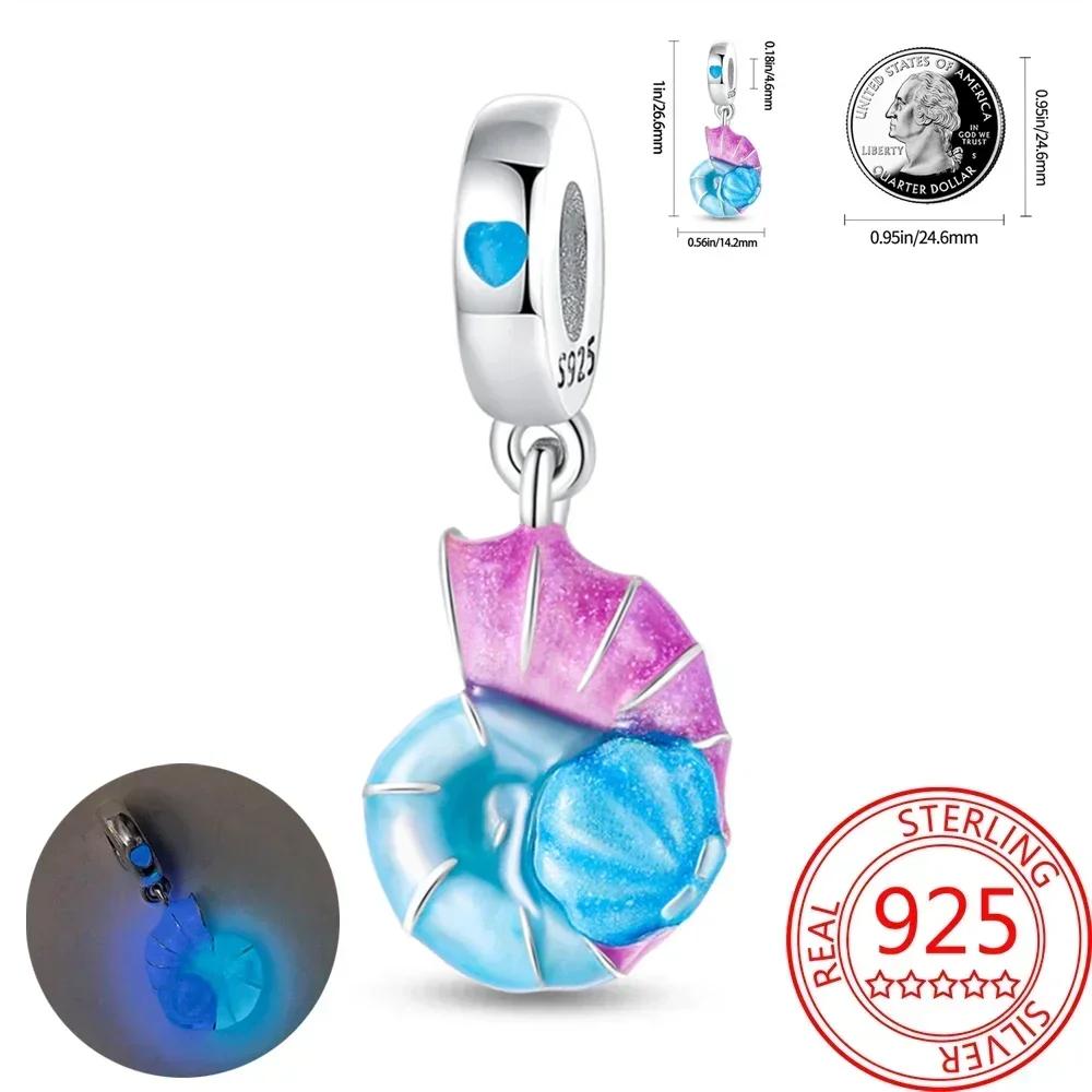 Kupfer Blau Ozean Serie Perlenanhänger Passend Für Das DIY Armband Der Marke Damenschmuck Freundin Geschenke