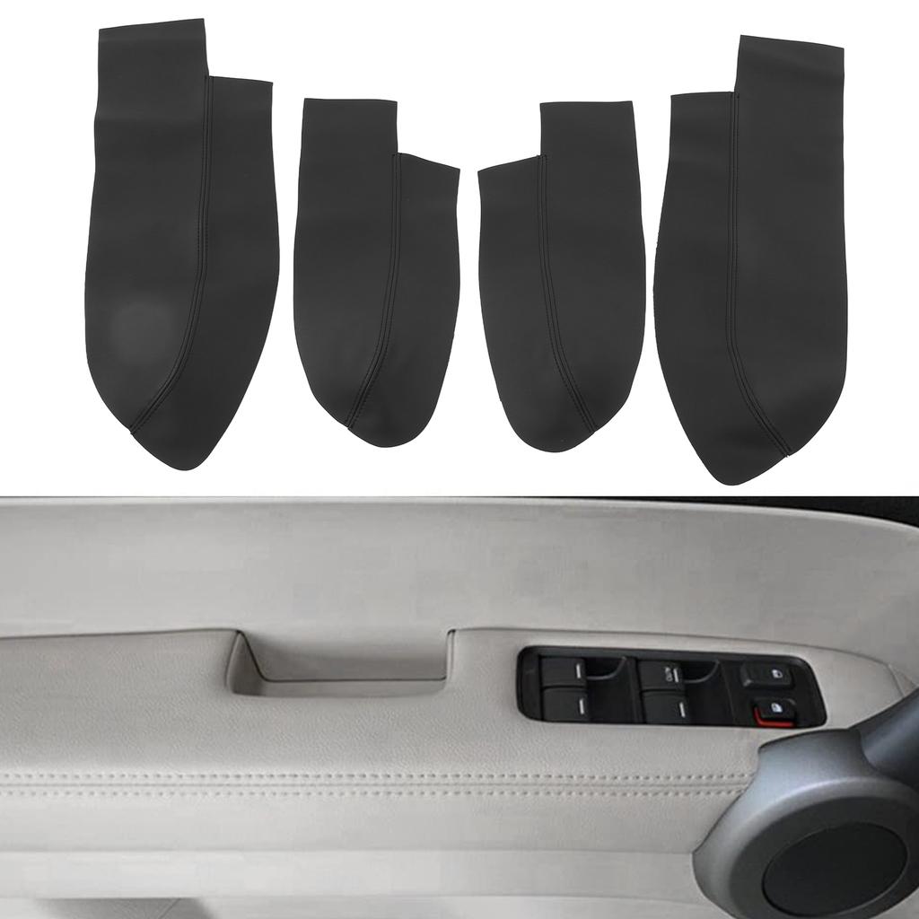 4Pcs/Set Car Front Rr Door Panel Armrest Cover Microfiber Lther Replacement for CRV 20072011