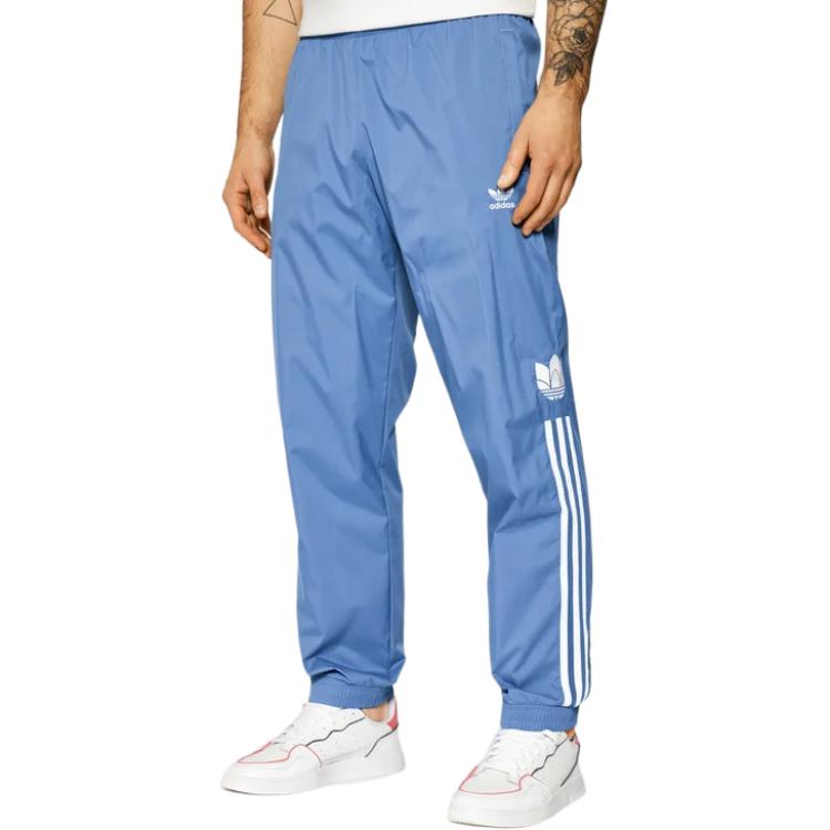 Adidas Originals Striped Casual Cuffed Sports Pants Men Bottoms Blue GN3534