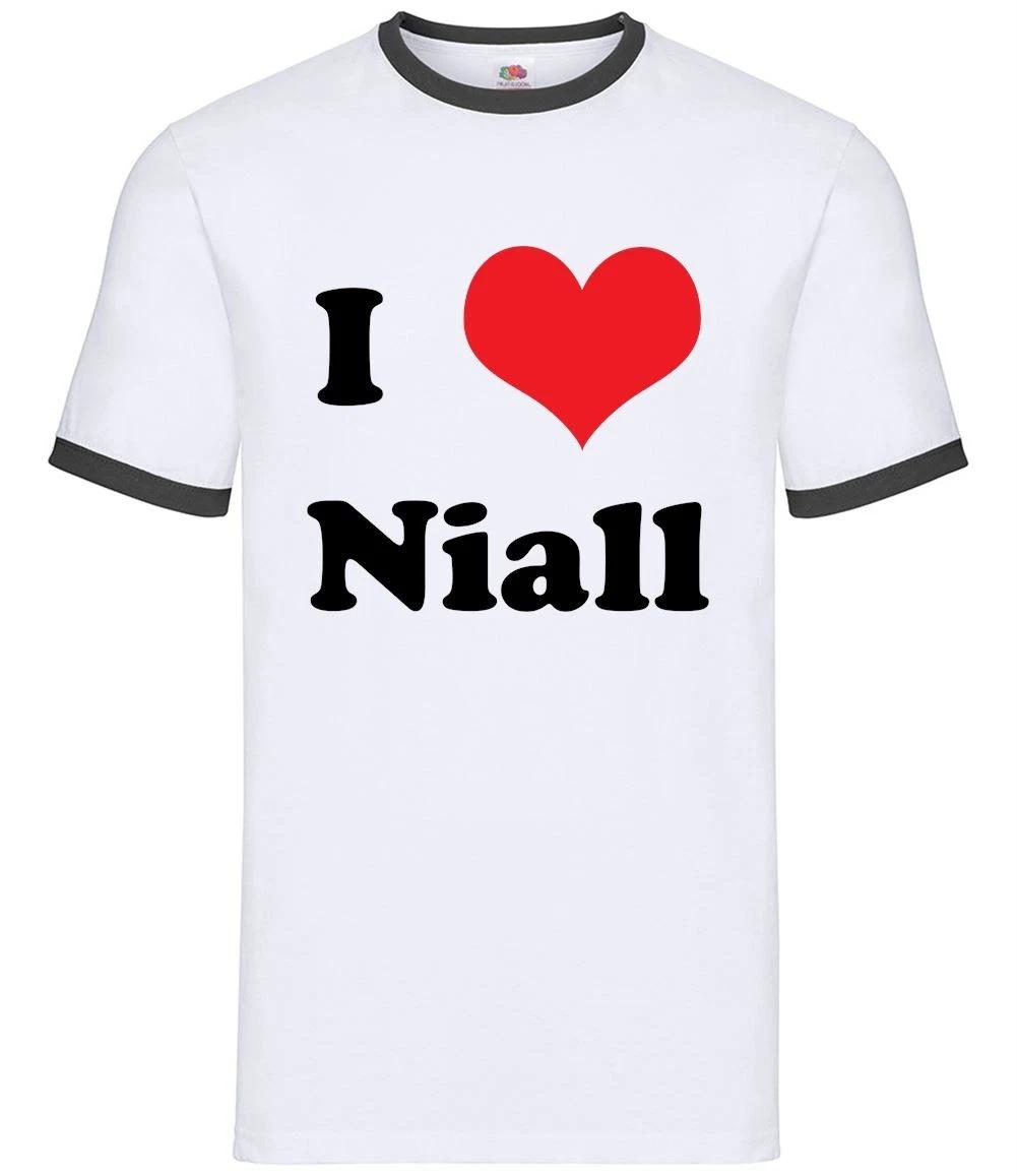 I Love Niall - Mens Ringer - Tour Music Festival Horan Pop Gig XL