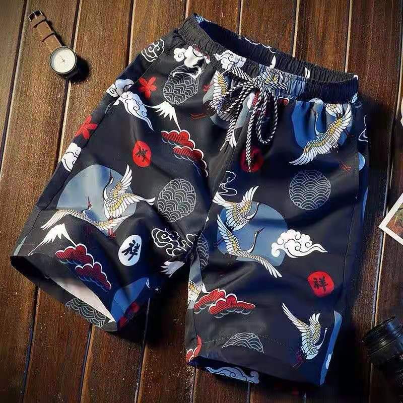 Sommer-Strandhose mit Surf-Print, lockere, lässige Caprihose