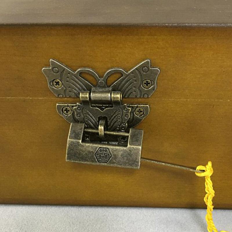 Vintage Butterfly Lock Antique Bronze Hasp Latch Upscale Jewelry Wooden Box Cabinet Lock Case Decorative Hardware Accessory