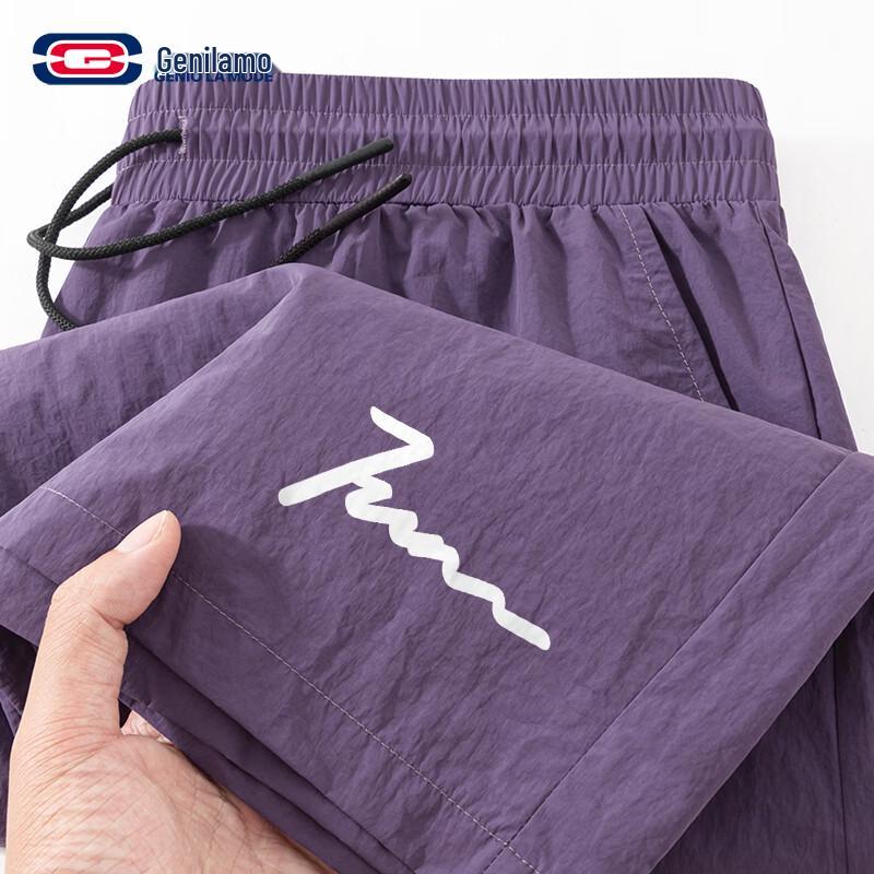 GENIOLAMODE Men s Ice Silk Casual Shorts M